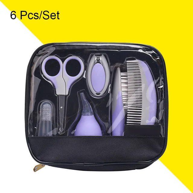 Purple 6pcs 7 шт./компл. Профессиональная Детская медицинская расческа гребешок для ногтей Эмери расческа для волос инструмент для ухода за ребенком маникюрный набор для новорожденных обеспечение безопасности - Цвет: Purple 6pcs