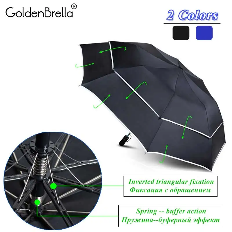 Двухслойный большой зонт от дождя для женщин складной качественный