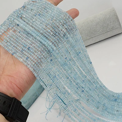Aquamarine Натуральный Полудрагоценный камень граненые бусины 4x2mm~ 4x3 мм, сапфир, аквамарин, шпинель, Lapis только для того, чтобы сделать так, чтобы это было лабрадорит, Sunstone и т. д - Цвет: Aquamarine