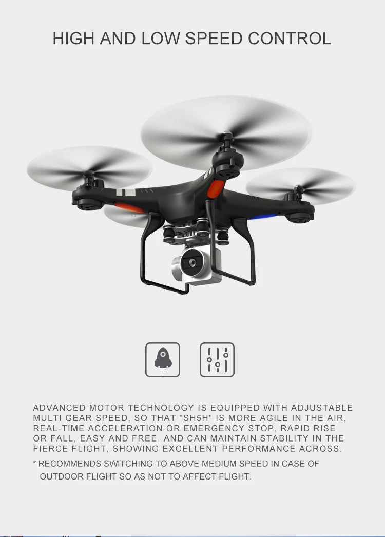 Обновленный SH5H Радиоуправляемый Дрон Квадрокоптер вертолет Wifi FPV широкоугольный
