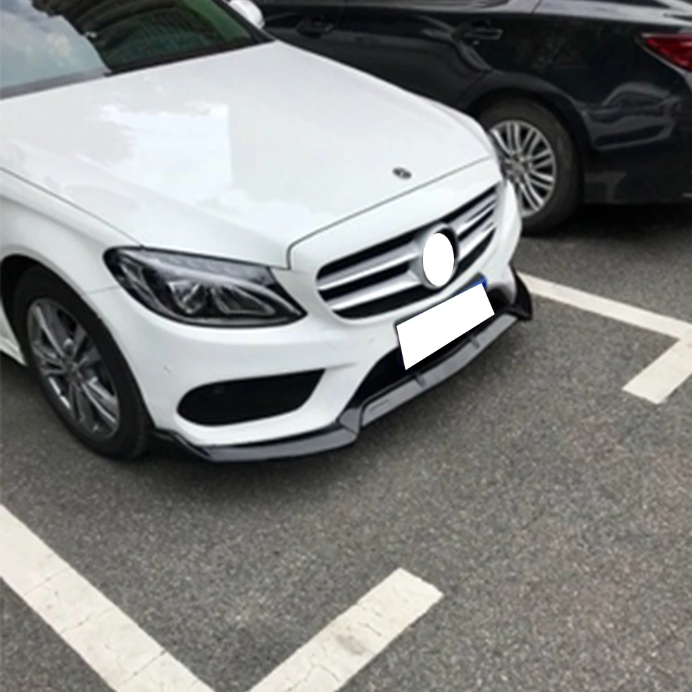 ABS черный передний бампер подбородок губы протектор для Benz W205 C205 S205 C180 C200 C300 C43 с Amg посылка седан и купе