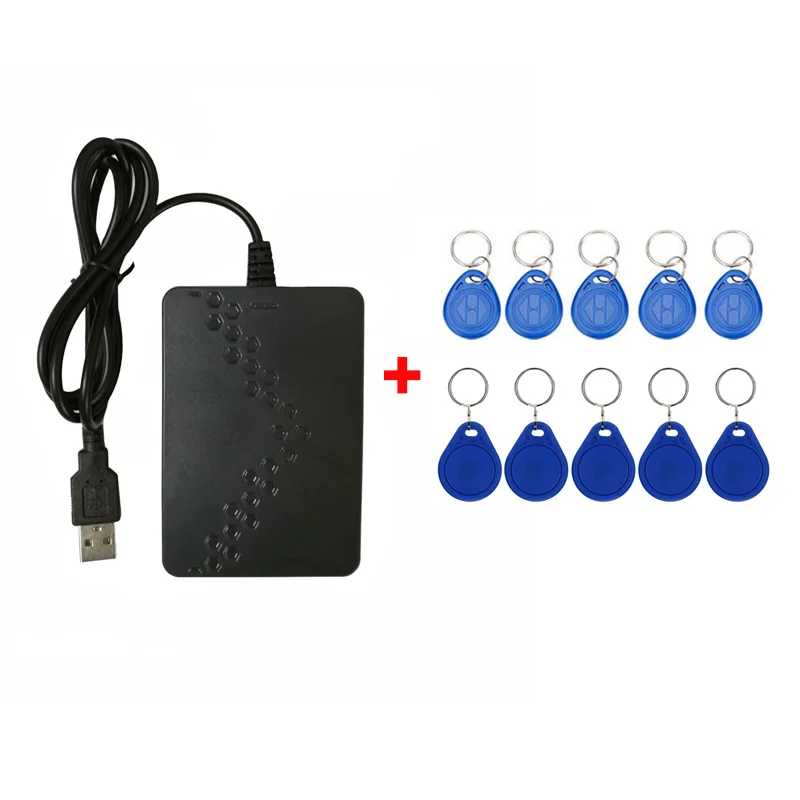 Double frequency RFID usb key reader with 5pcs 125khz EMID TK4100 keys and 13.56mhz tags | Безопасность и защита