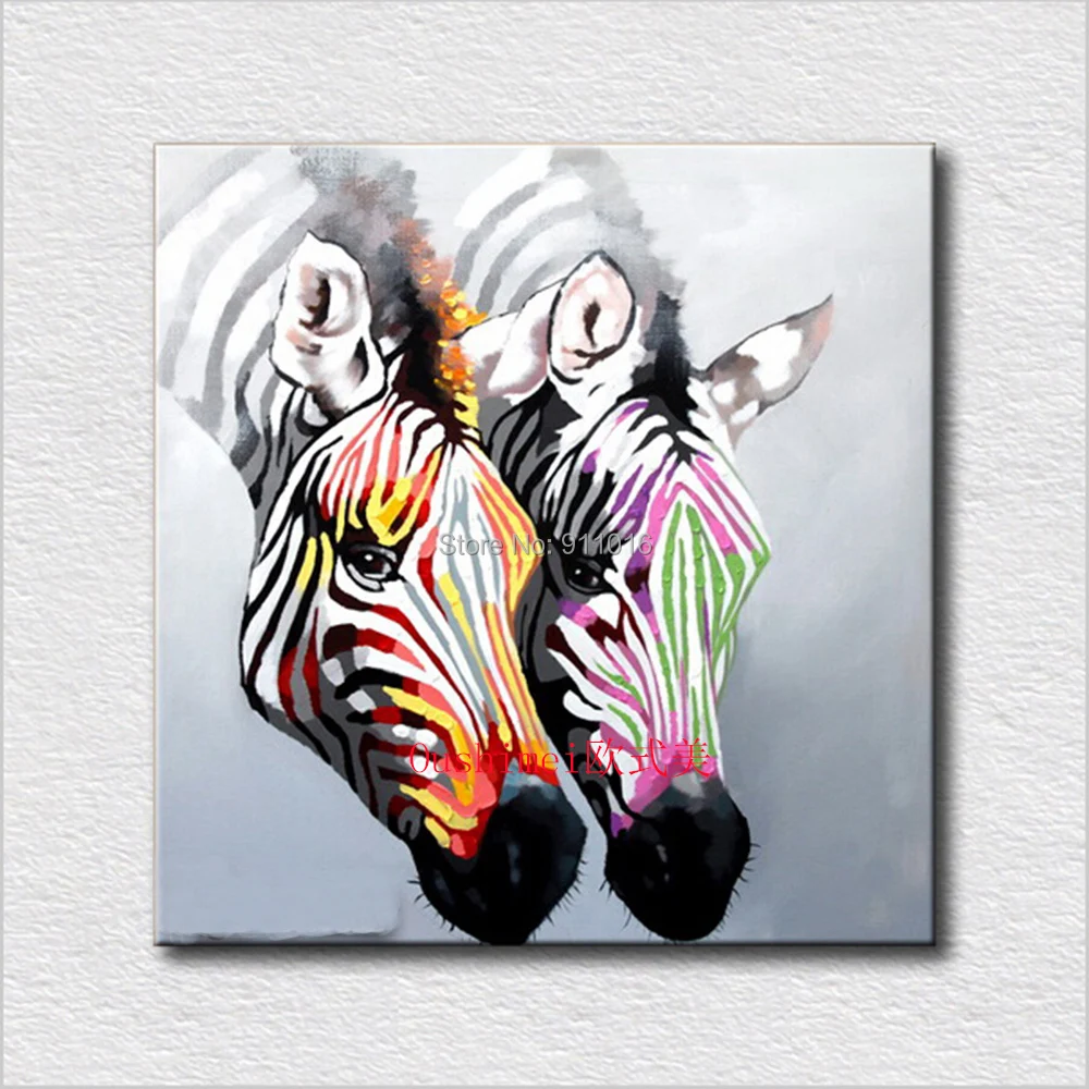 

Abstract Couple Zebra Handmade Picture Home Decor Oil Painting On Canvas Modern Animals Wall Paintings Room Decor Hand Painting
