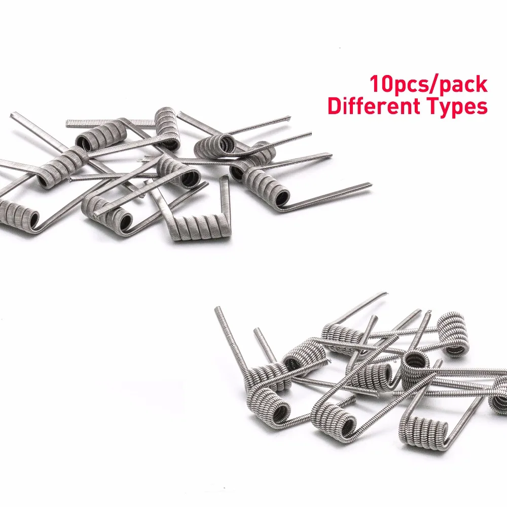 Volcanee 10 шт. Alien Clapton Плавленая Clapton Катушка Провода Предварительно Построенная катушка NI80 SS316L A1 предварительно изготовленная обмоточная катушка DIY RDA нагревательное сопротивление