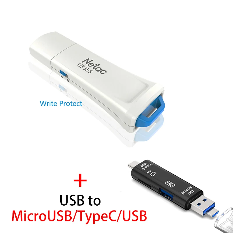 U335S Y211 Netac Флешка 128 Гб 64 Гб защита записи зашифрованный USB флеш-накопитель 32 16 ГБ флеш-накопитель 3,0 USB флешка диск на ключе памяти для телефона - Цвет: U335S Y211