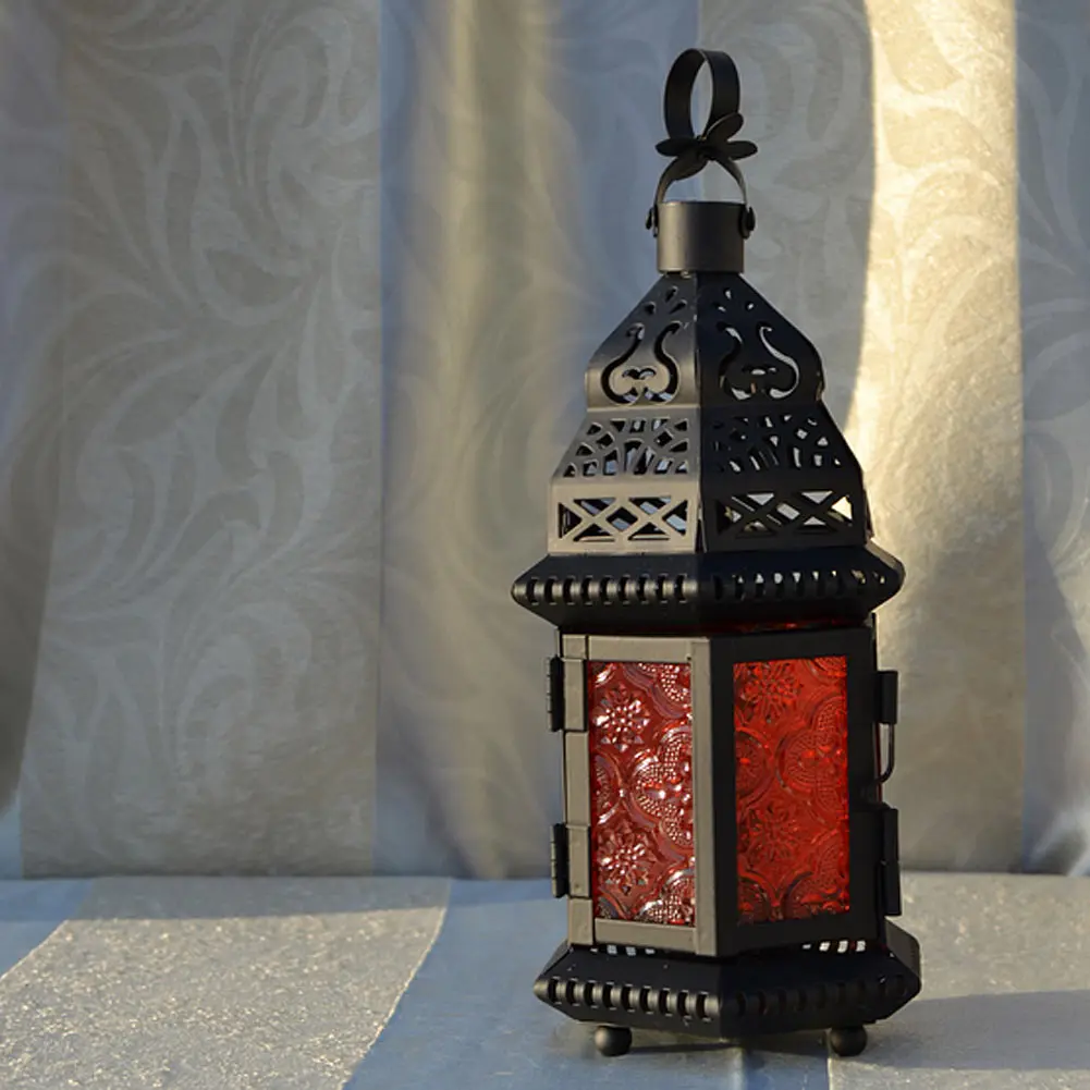 Стеклянный металлический марокканский подсвечник для сада/подвесной фонарь