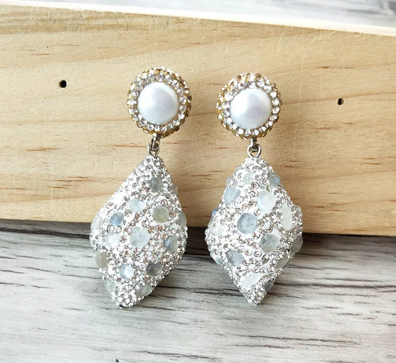 5 пар модных висячих сережек в форме капли из натурального камня серьги ручной