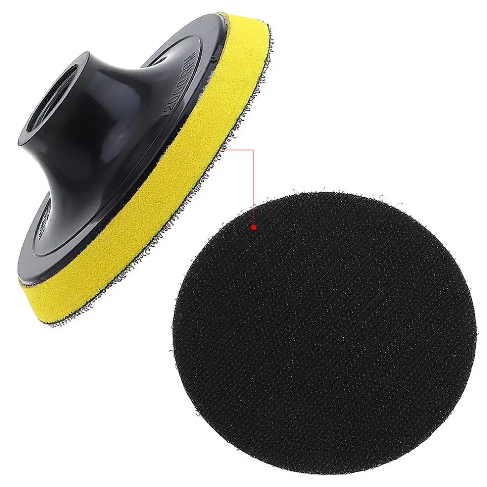 4 Inch Yellow Electric Suction Pad Self-adhesive Sandpaper Disc with Threaded Hole for Automotive / Metal Polishing | Инструменты