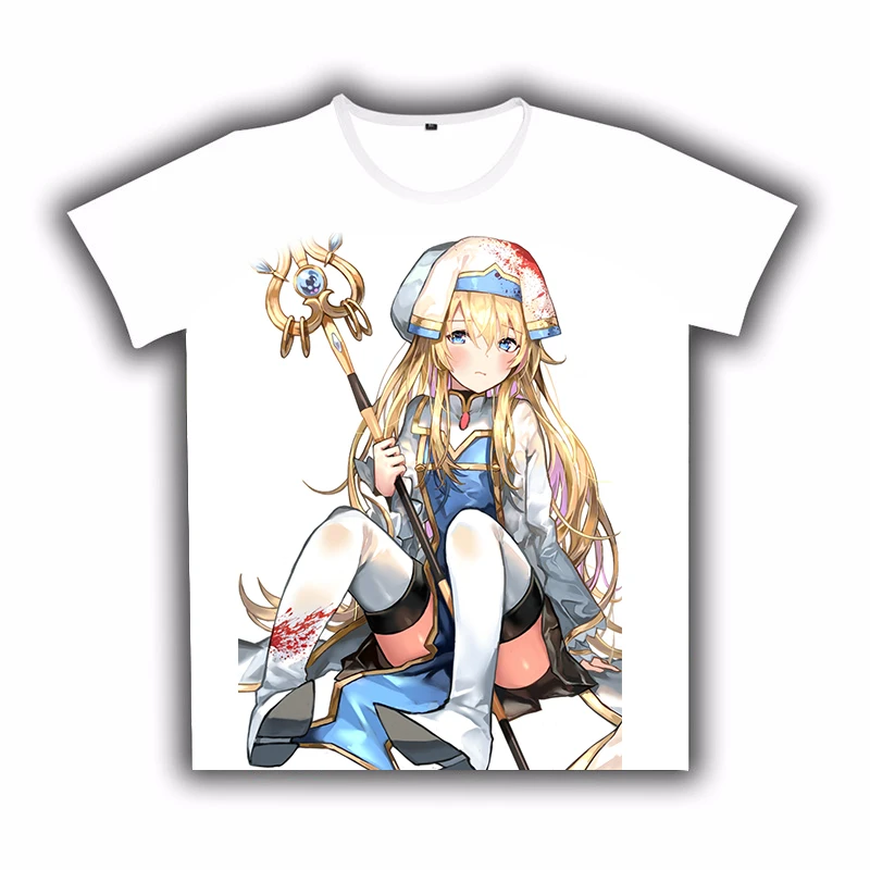 Футболка аниме Goblin Slayer Priestess High Elf Archer Sword косплей для девушки белая футболка с