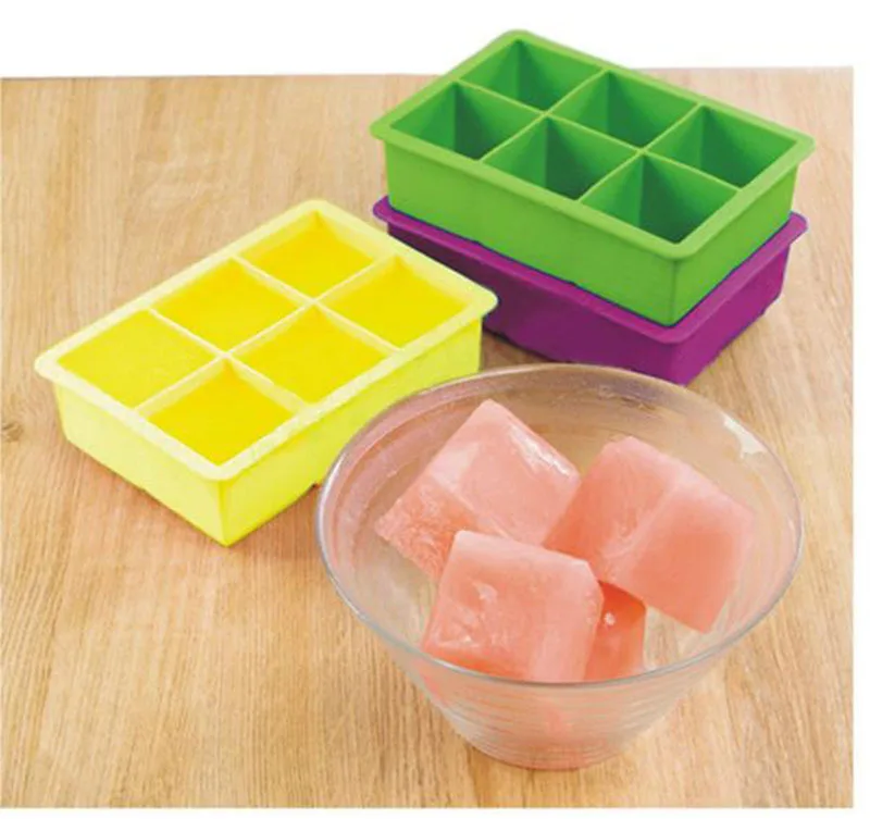 Комплект из 2 предметов Силиконовый Лоток Для Льда Экстра больших квадратных