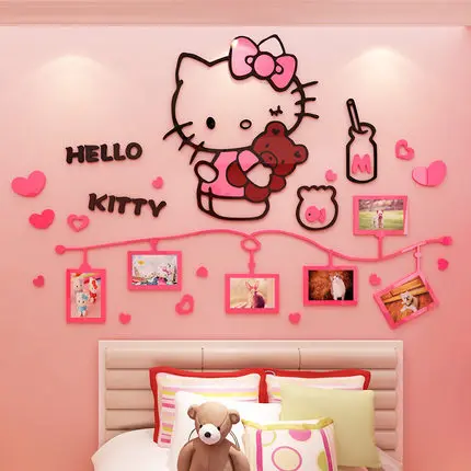 Акриловые детские 3D наклейки Hello kitty обои для детской комнаты | Дом и сад