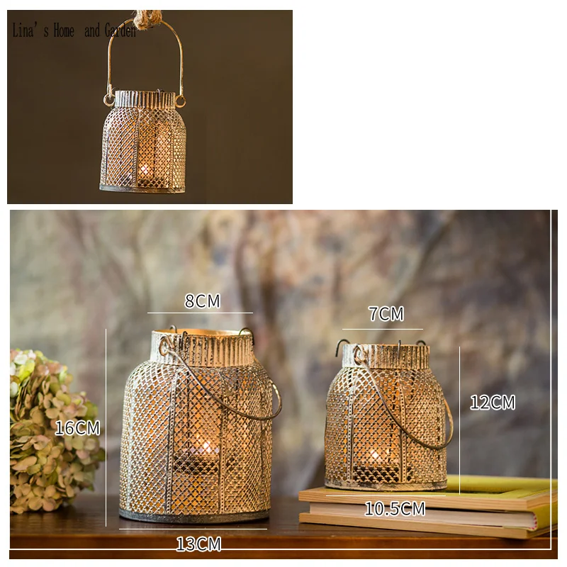 set 2 gridding handmade antique metal rustic candle lanterns | Дом и сад