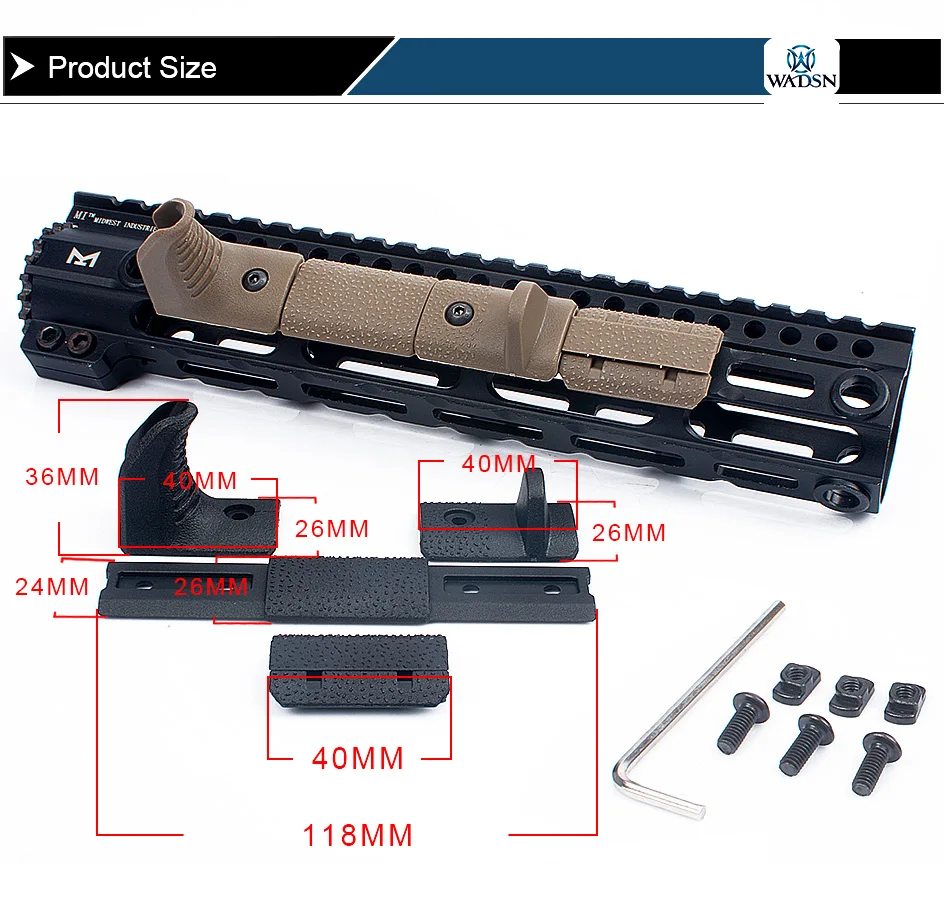 Wadsn Airsoft M-LOK ручной стоп-комплект для KeyMod M Лок крепления Системы m-LOK цевье 4 шт./компл. Acessórios Softair MP02057