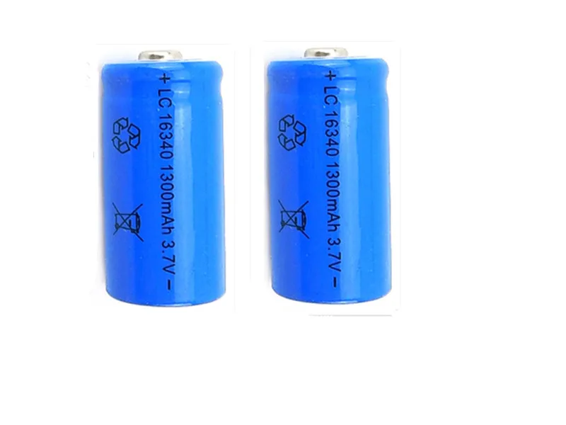 2 шт. 16340 аккумуляторная батарея CR123A LR123A 3 7 V 1300mAh Бесплатная