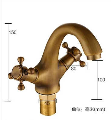 Античный латунный Смеситель для ванной комнаты кран Водопад раковины