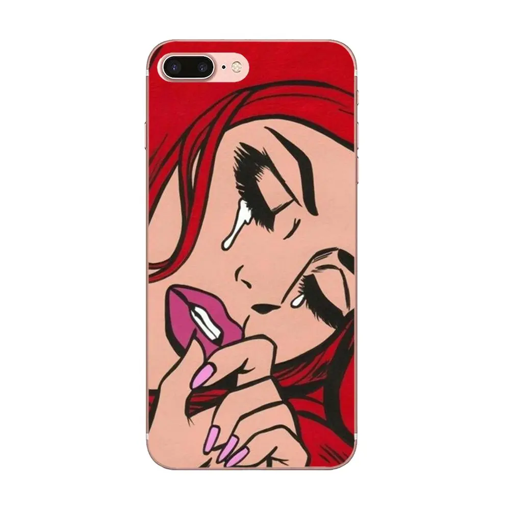Рисунок ТПУ розовый плач девушка лицо для Apple iPhone X XS Max XR 4 4S 5 5C 5S SE 6 6S 7 8 Plus|Бамперы| |