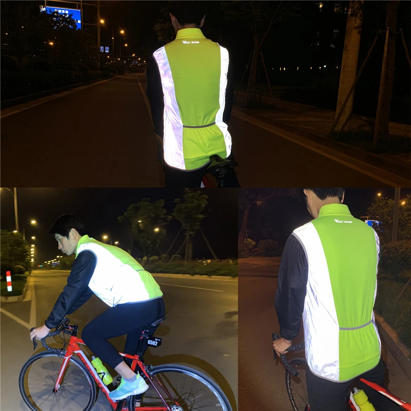 WEST BIKING светоотражающий жилет для велоспорта для мужчин женщин безопасность веложилетки без рукавов дышащий Быстросохнущий велосипедный куртка спортивный жилет