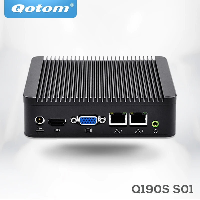 Qotom Mini Computer Qotom-Q190S Dual Gigabit Lan Celeron J1900 Quad Core Fanless 4*USB COM IPC