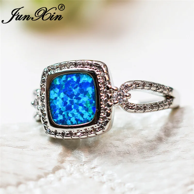 ROXI Boho Женская и мужская Геометрические Квадратные Кольца Серебряный Цвет океан