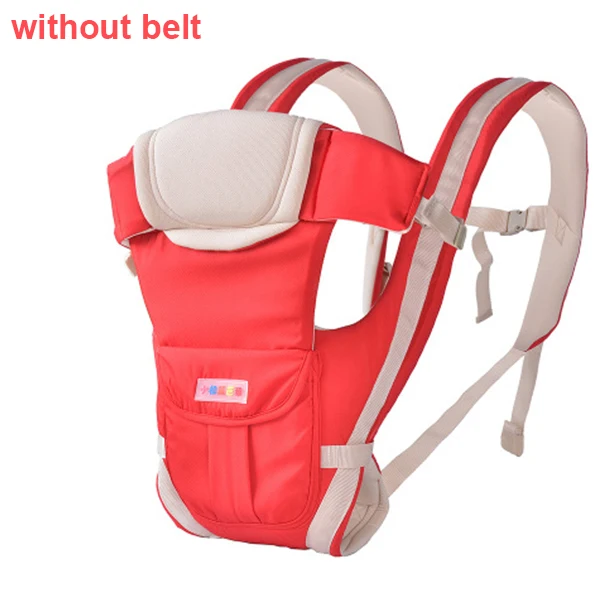 red no belt 0-30 м дышащий хлопковый Рюкзак-кенгуру для переноски ребенка, удобный эргономичный рюкзак, пояс-кенгуру без рук - Цвет: red no belt