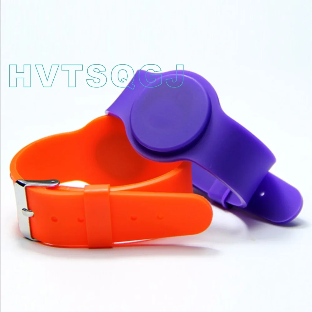 

50pcs/lot 13.56MHz IC 1K S50 RFID Smart wristband silicone electronic bracelets wrist band nfc