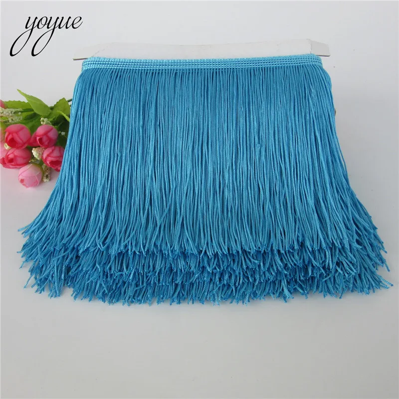 Blue YOYUE полиэстер 10 ярдов 15 см широкая кисточка кружевная бахрома отделка diy бахрома для пошив одежды бахромой Ремесло 31 Цвета - Цвет: Blue