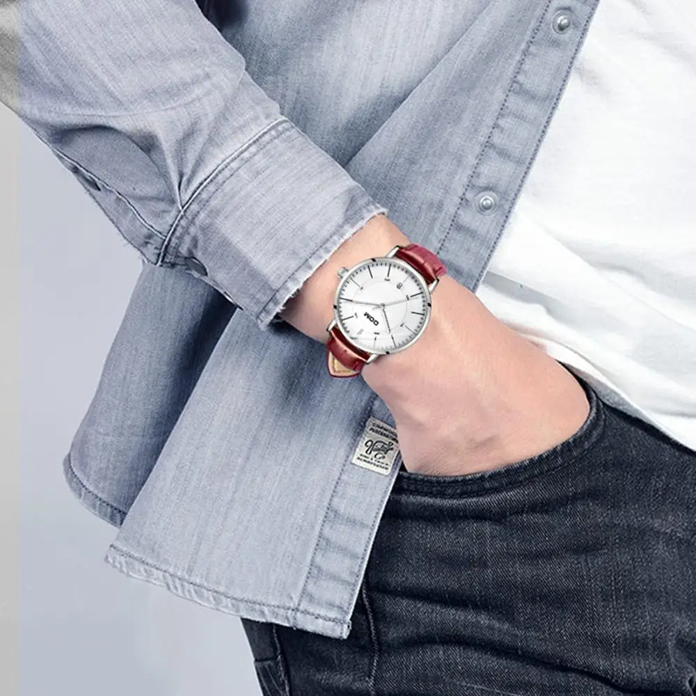 Автоматические Мужские часы DOM стильные модные повседневные водонепроницаемые