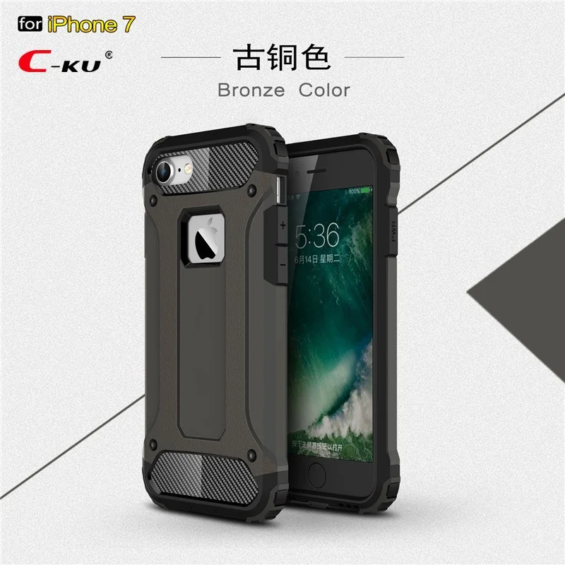 Armor Phone Case for Iphone X XS 6 6s 7 8 Plus 7plus Thick TPU+PC Hard Cover Shockproof Full Protection Black |