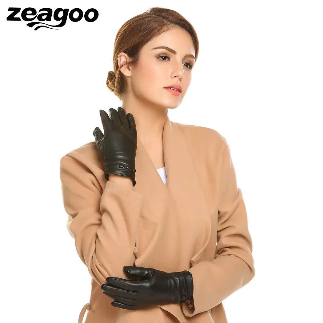 Zeagoo 100% шерстяная подкладка зимние теплые перчатки для сенсорного экрана женщин