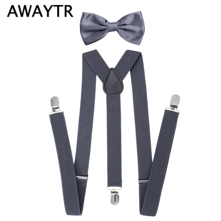 Детские эластичные подтяжки AWAYTR комплект из 2 предметов большие синие с