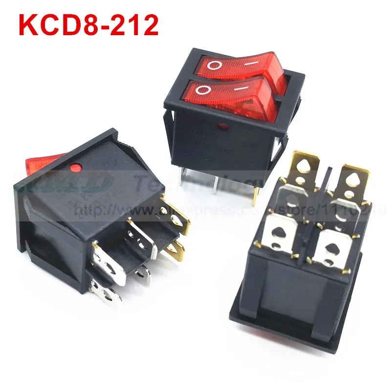5 шт./лот деликатный клавишный переключатель KCD8 AC 250 в 15 а 6 контактный черный