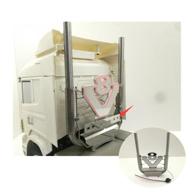 Tamiya scania actros грузовик V8 логотип выхлопное оборудование набор в сборе для 1/14 rc