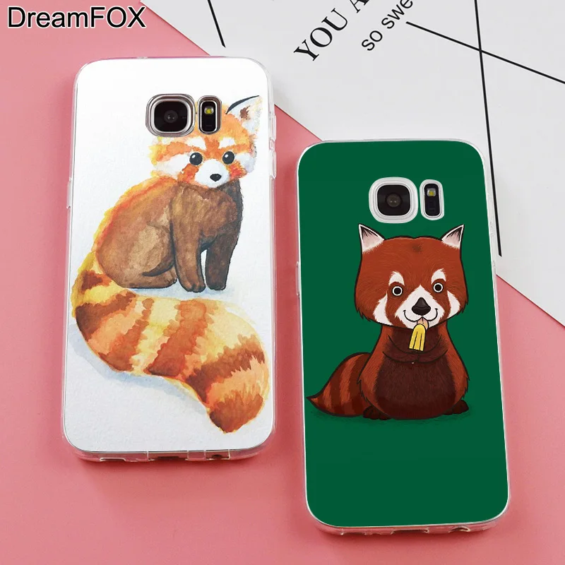 DREAMFOX K171 красный панда счастливый Мягкий ТПУ силиконовый чехол для samsung Galaxy Note S 6 7 8
