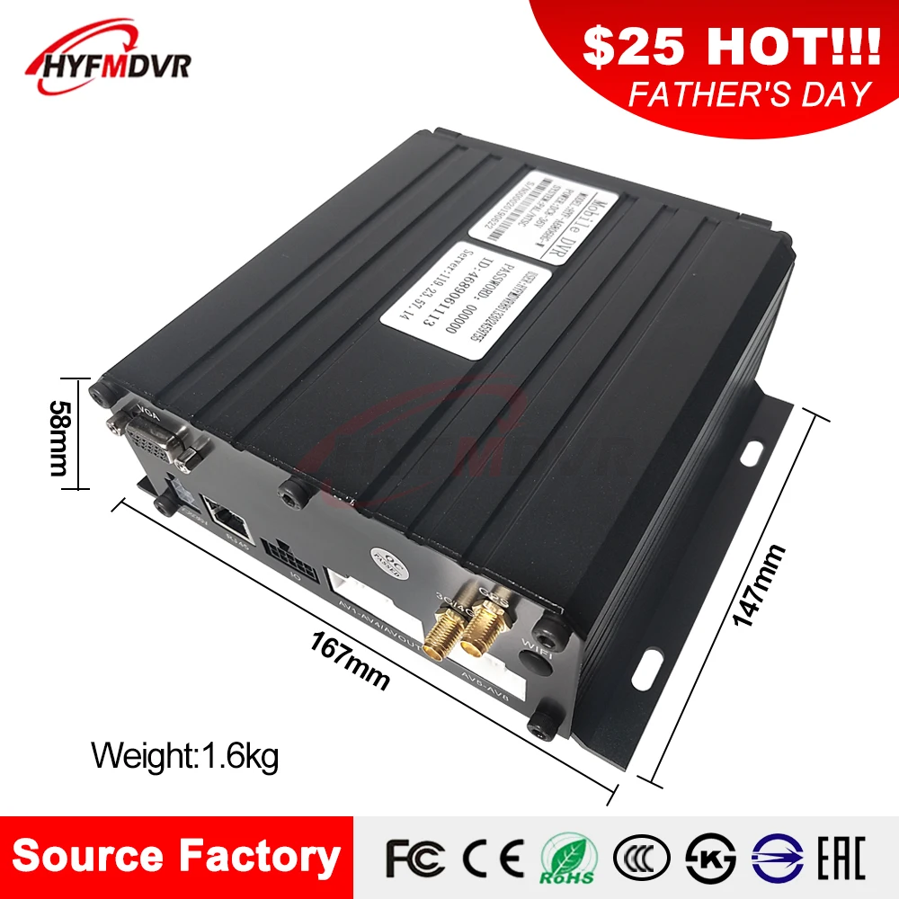AHD 1080P Мегапиксельная система мониторинга широкое напряжение DC8V 36V 3G GPS Мобильный