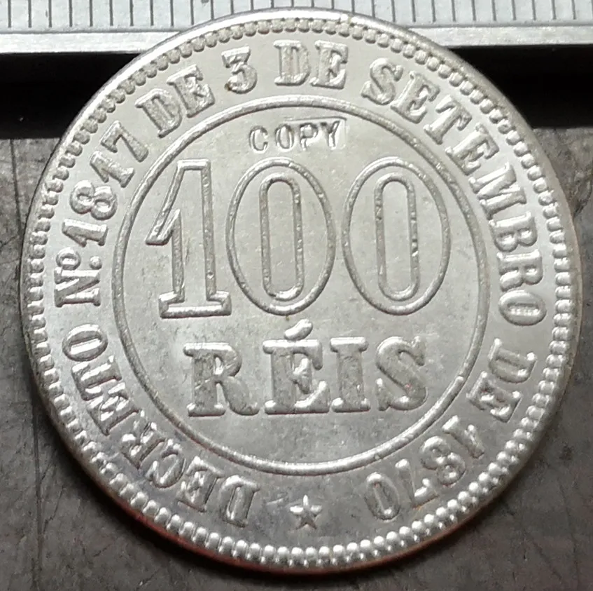 1872 бразильская 100 года серебряная копия монеты рейс-Педро II UNC | Дом и сад