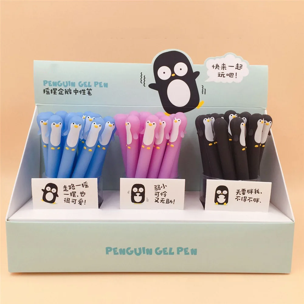 Каваи мультфильм Пингвин гелевая ручка 0 5 мм черная игла для чернил ручки милые