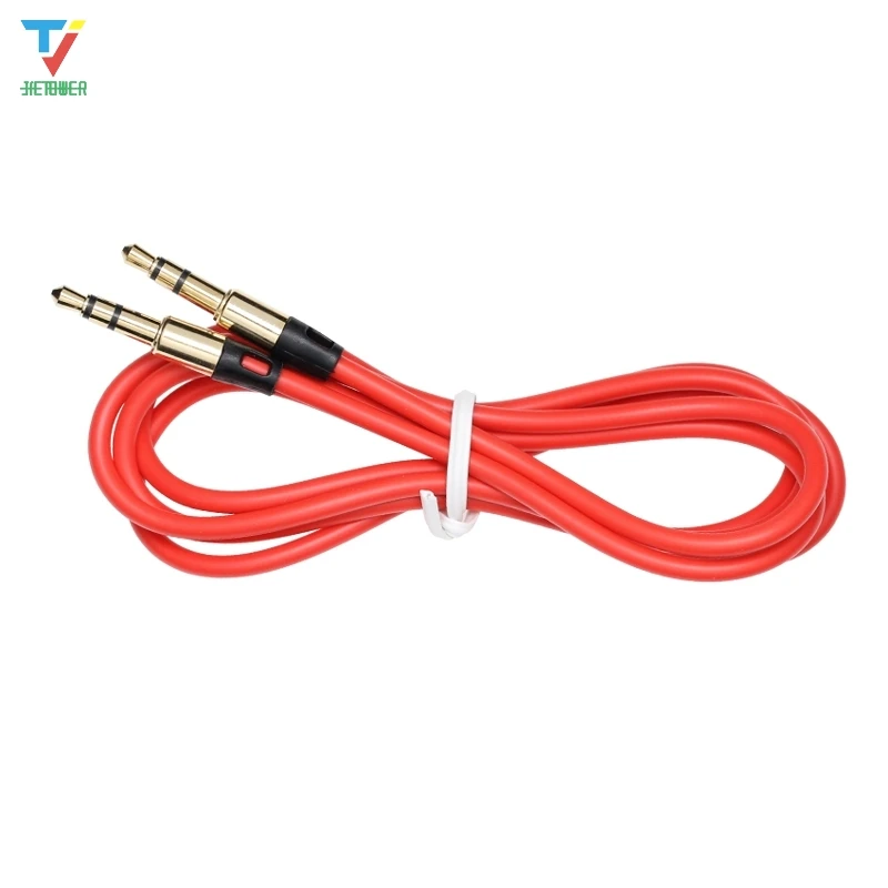 

100pcs/lot 1M Male To Male Grinding Metal Audio Cable Color Car Audio 3 5mm Jack Plug Male To Male AUX Cable for Headphone MP3