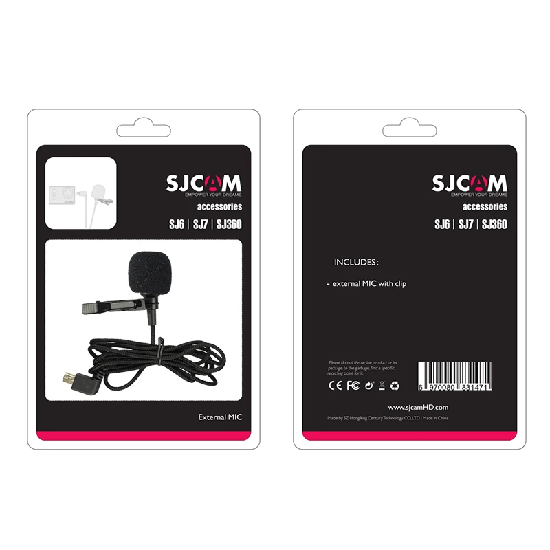 Бренд SJCAM аксессуары внешний микрофон Микрофон для SJCAM SJ6 LEGEND/SJ7 Star/SJ360 Спорт DV Экшн-камера