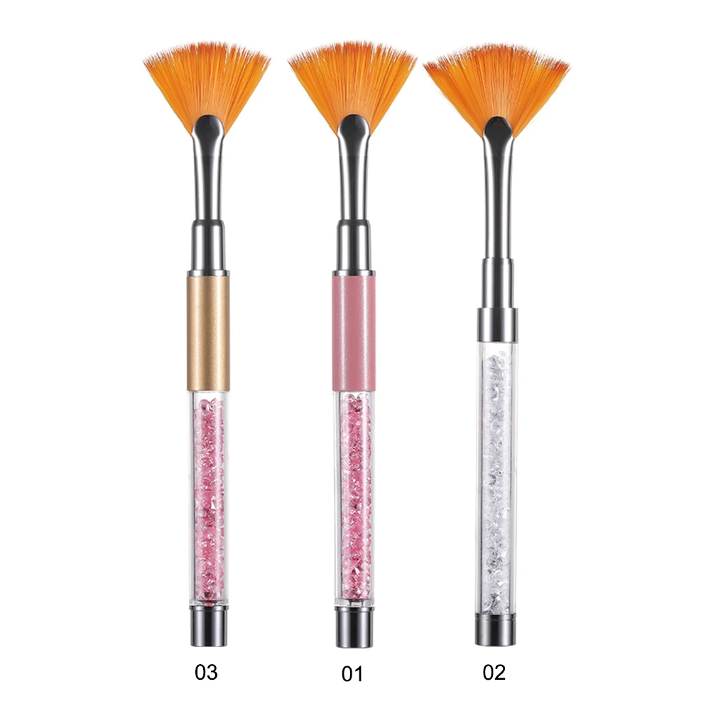 1 шт. кисть для дизайна ногтей форма веера ручка покраски Стразы Очистки Ручка