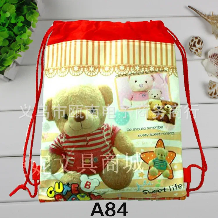 12pcs Love design Children School Bag Kids Printing Cartoon Backpacks Drawstring christmas gift bag party bags |