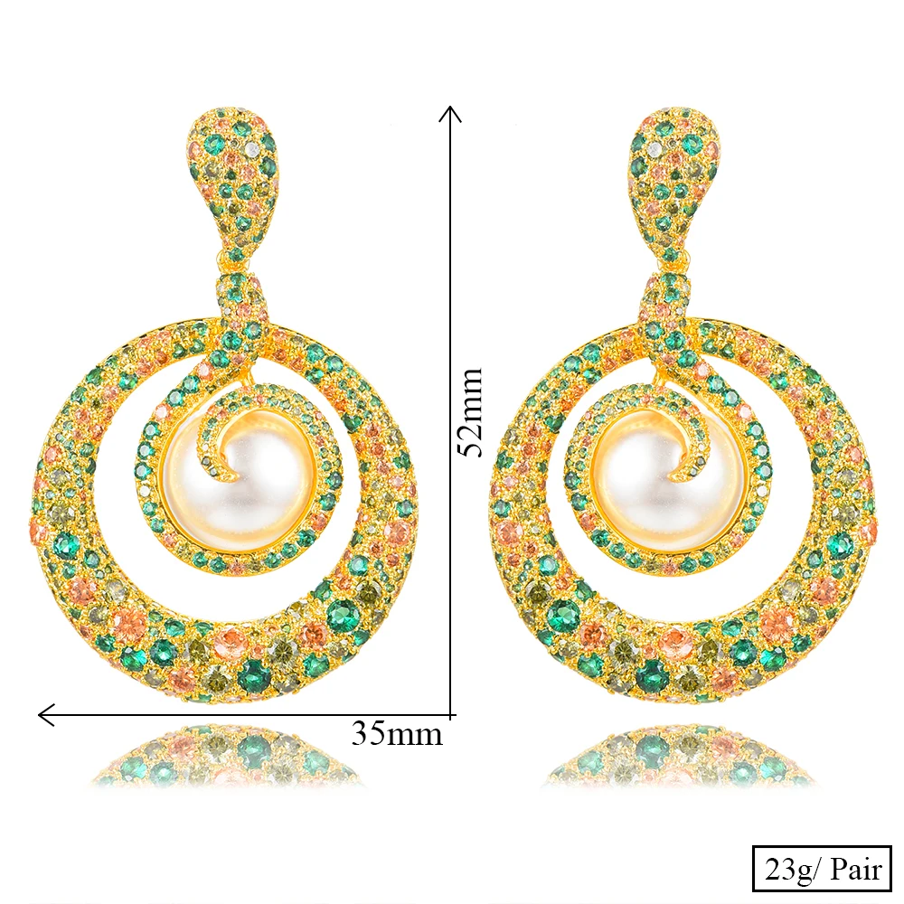 

missvikki Dubai African Nigerian Snake Pearl Drop Earrings for Noble Women Bridal Luxury Wedding Jewelry High End Jewelry 2020