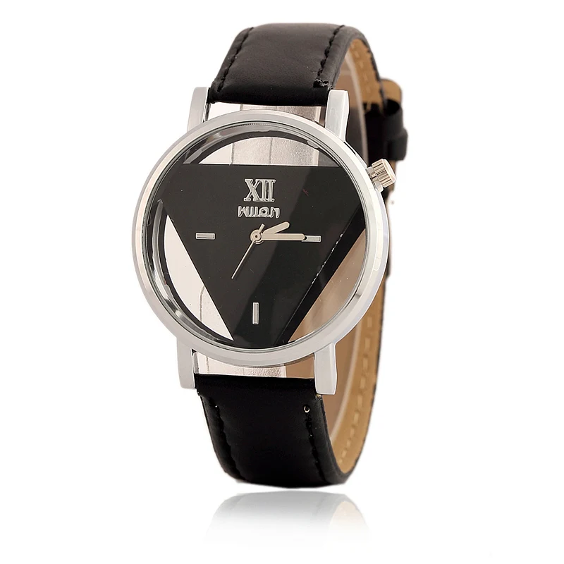 Relojes Mujer 2018 Британская мода ретро кожаные часы Женское платье Перевернутый