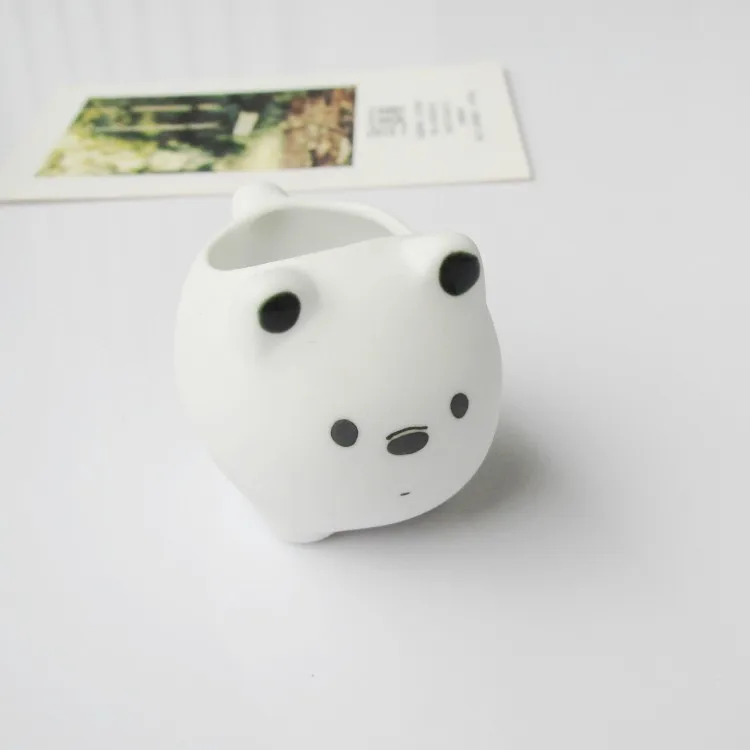 Cartoon Cute Bear Succulent Flower Pots Hot Sale Mini Planter Bonsai Decor Balcony Small Garden Wall Planter Desktop Office Home - Цвет: cut bear white