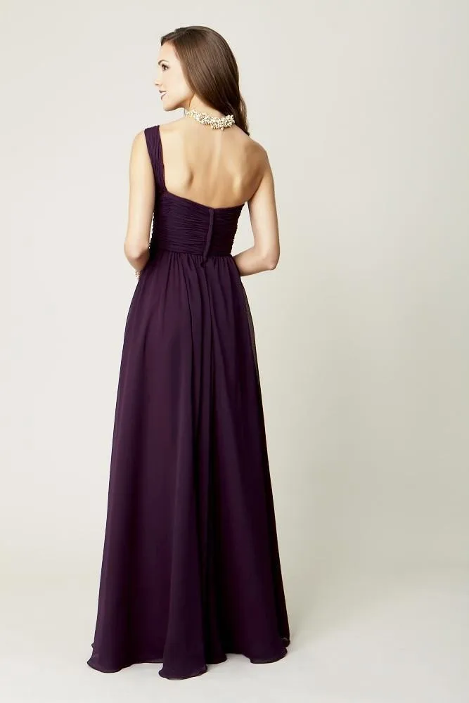 

Draped Grey Maid Of Honor Dresses With Sweetheart Open Back Floor Length Chiffon A-Line Bridesmaid Dresses Long Prom Dress WD34