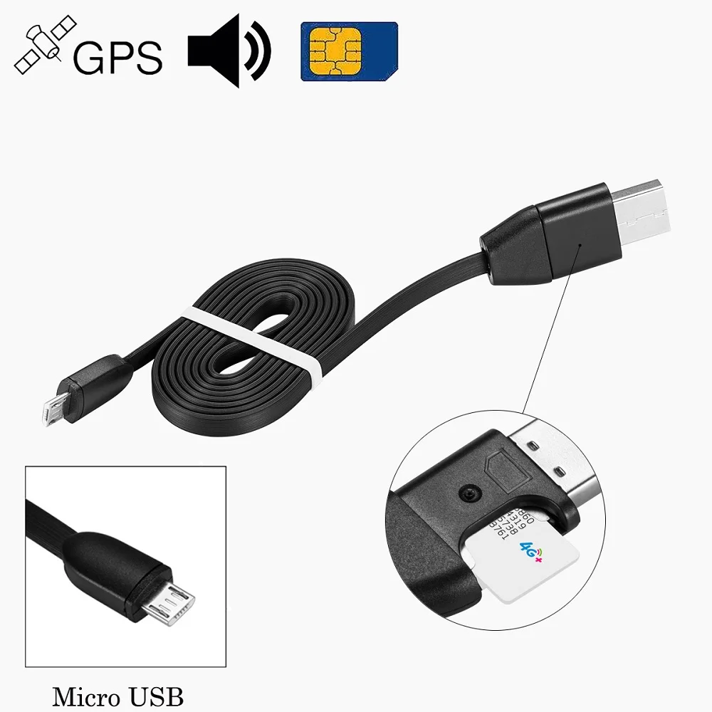 For android Gps-трекер для отслеживания активности устройства для сигнализации автомобиля локатор USB кабель зарядное устройство для iPhone Android, прослушивание звука GSM GPRS - Цвет: For android