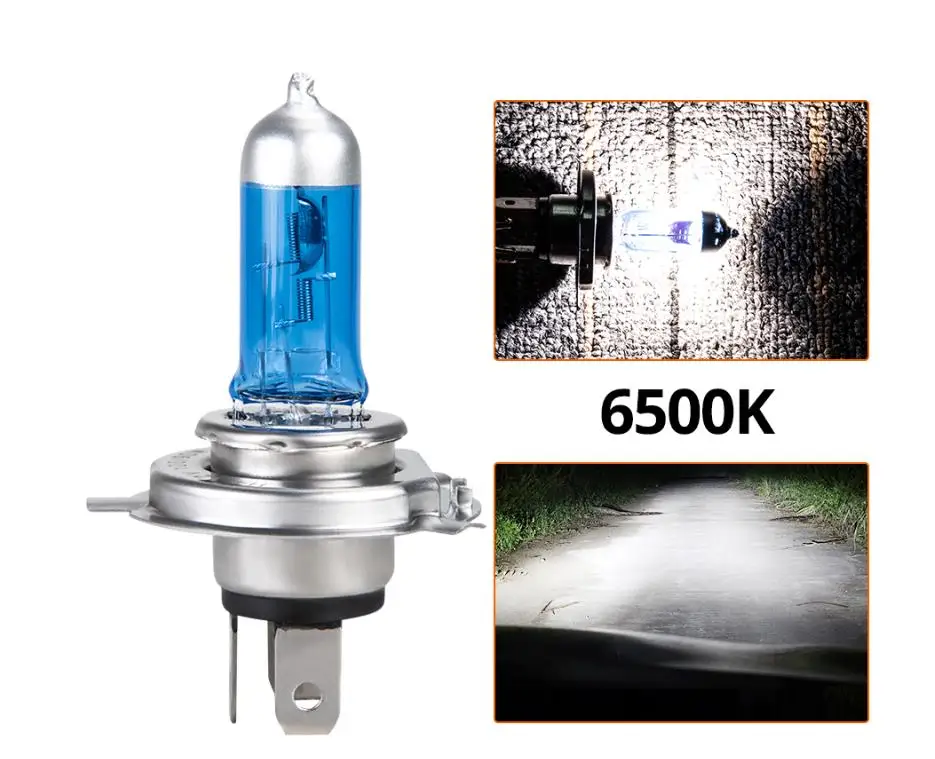 6500K-100W Foxcnsun 1 шт. супер белая галогенная лампа H4 H7 12 В 55 Вт 100 Вт 4300 К 2700 к 6500 к кварцевое стекло автомобильный головной светильник лампа мотоциклетный светильник - Испускаемый цвет: 6500K-100W