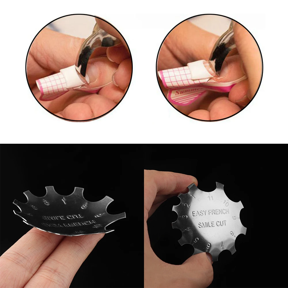 1 шт. металлический Легкий Французский триммер для ногтей Smile Line Edge Cutter ложные