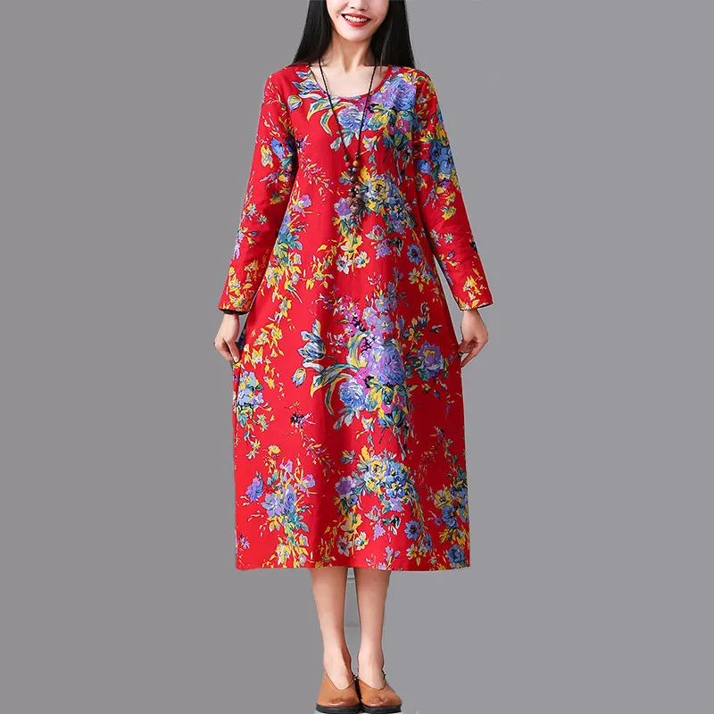 Женское винтажное платье в этническом стиле бохо длинное хлопковое с