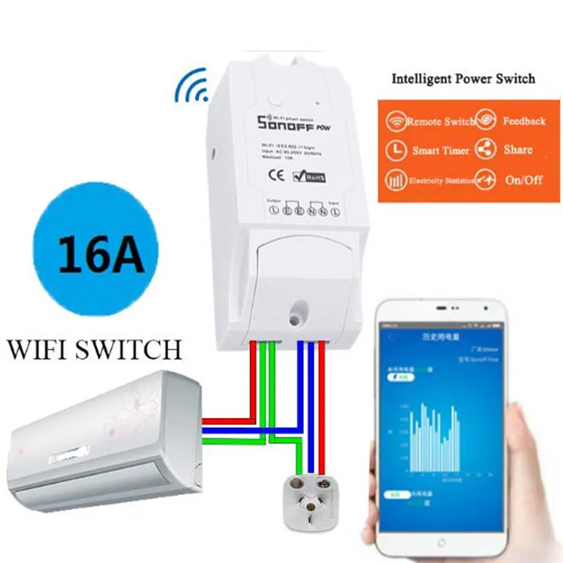 Itead Sonoff POW беспроводной модуль автоматизации Wi Fi Умный дом удаленного мощность