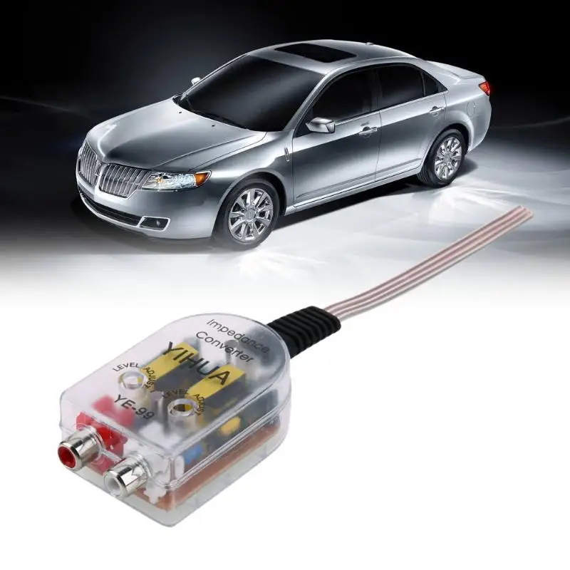 

12V RCA Line Car Stereo Radio High To Low Amplifier Impedance Converter
